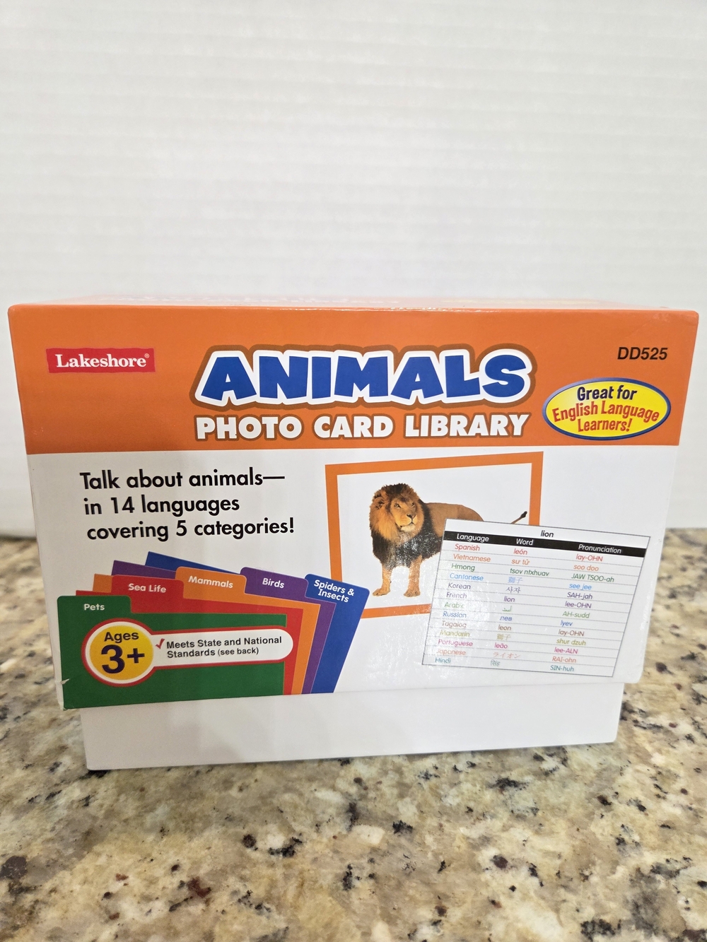 Lakeshore Animals Photo Card Library Flash Cards English Language Learner Age 3+